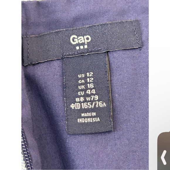 Gap short cotton poly multicolored blue pink striped A line skirt size 12 - Picture 3 of 4